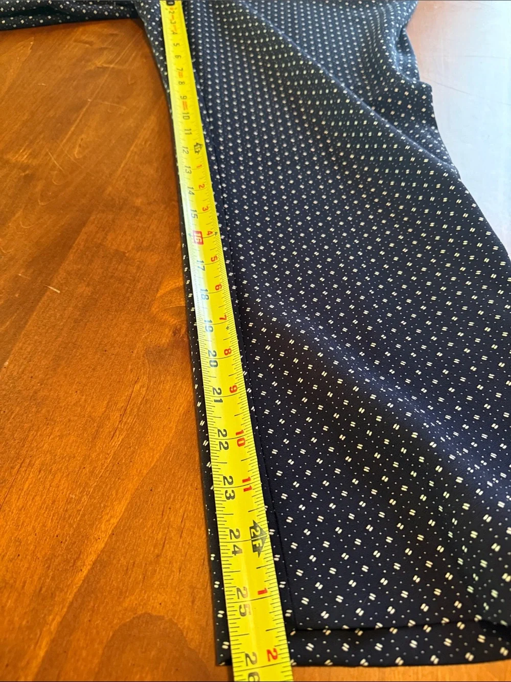 J Crew Navy Blue Micro Dot Patterned Ankle Pant Sz 14